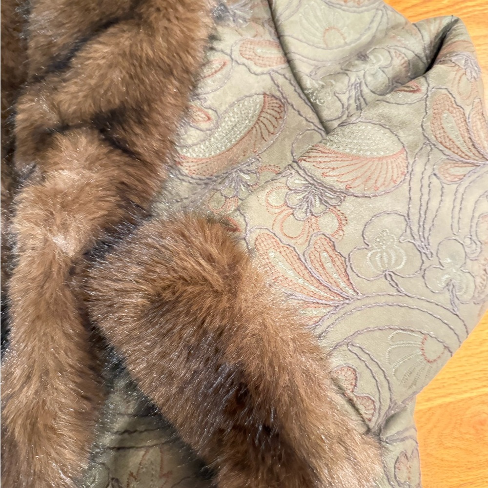 KOIR Chic Paisley Jacquard Faux Fur Trim Jacket like Isabel marant blumarine - Picture 8 of 12